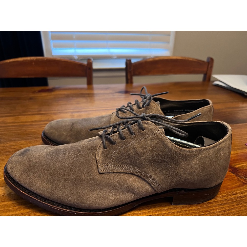 Walk-Over Suede Derby Shoes Men 11 M Taupe Lace Up Made in USA EUC